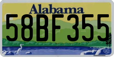 AL license plate 58BF355