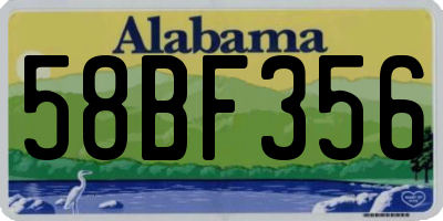 AL license plate 58BF356