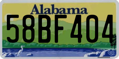 AL license plate 58BF404