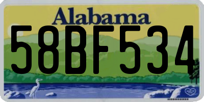 AL license plate 58BF534