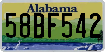 AL license plate 58BF542