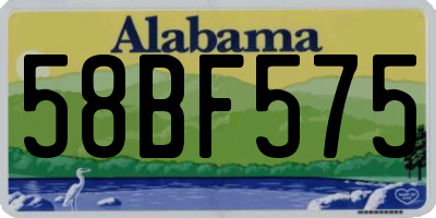 AL license plate 58BF575