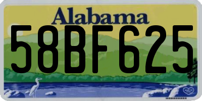 AL license plate 58BF625