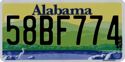 AL license plate 58BF774
