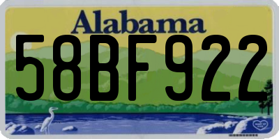 AL license plate 58BF922