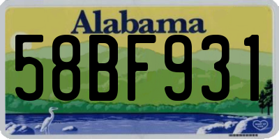 AL license plate 58BF931