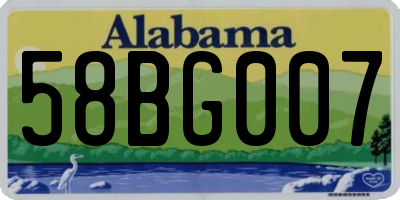 AL license plate 58BG007