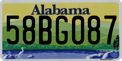 AL license plate 58BG087