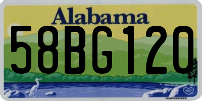 AL license plate 58BG120