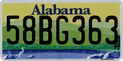 AL license plate 58BG363