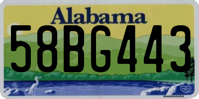 AL license plate 58BG443