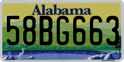 AL license plate 58BG663