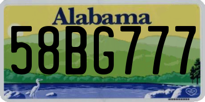 AL license plate 58BG777