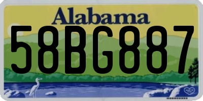 AL license plate 58BG887