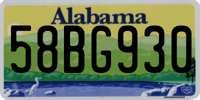 AL license plate 58BG930
