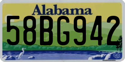 AL license plate 58BG942