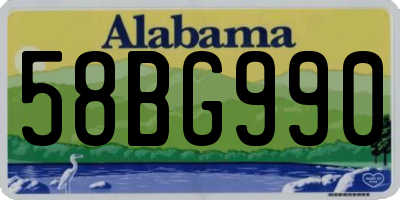 AL license plate 58BG990