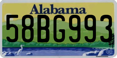 AL license plate 58BG993