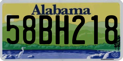 AL license plate 58BH218