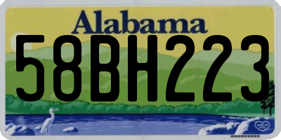 AL license plate 58BH223