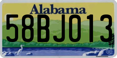 AL license plate 58BJ013