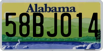 AL license plate 58BJ014