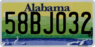 AL license plate 58BJ032