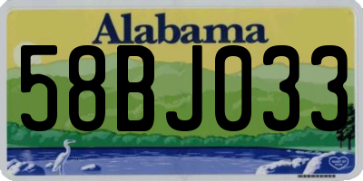 AL license plate 58BJ033