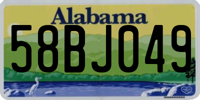 AL license plate 58BJ049