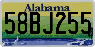 AL license plate 58BJ255