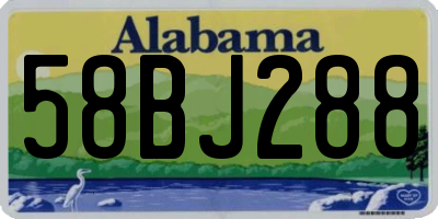 AL license plate 58BJ288