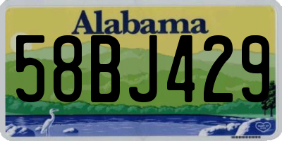 AL license plate 58BJ429