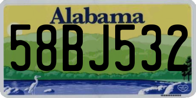 AL license plate 58BJ532