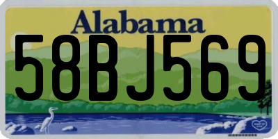 AL license plate 58BJ569