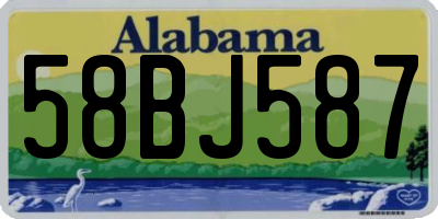 AL license plate 58BJ587