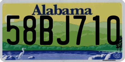 AL license plate 58BJ710
