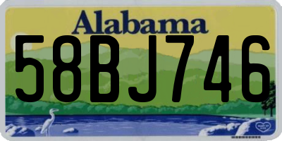 AL license plate 58BJ746