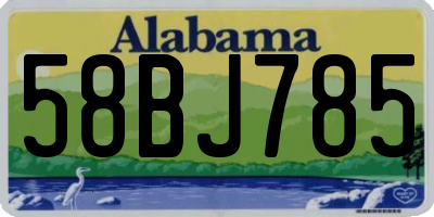AL license plate 58BJ785