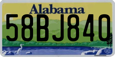 AL license plate 58BJ840