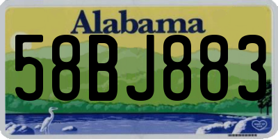 AL license plate 58BJ883