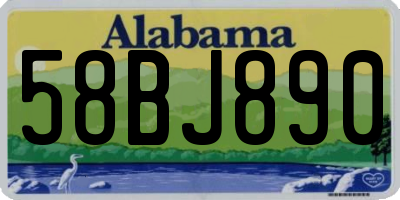AL license plate 58BJ890