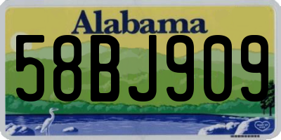 AL license plate 58BJ909