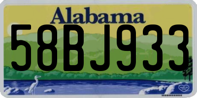 AL license plate 58BJ933