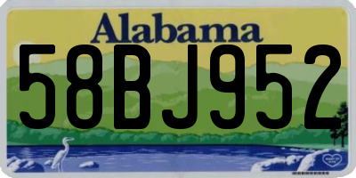 AL license plate 58BJ952