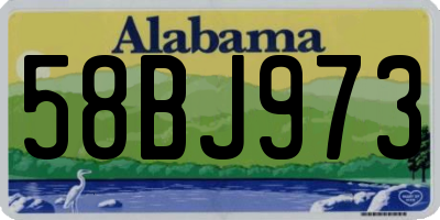 AL license plate 58BJ973