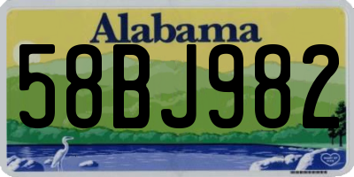 AL license plate 58BJ982