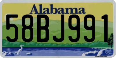 AL license plate 58BJ991