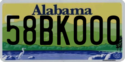 AL license plate 58BK000