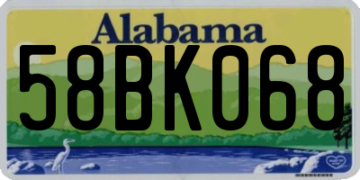 AL license plate 58BK068
