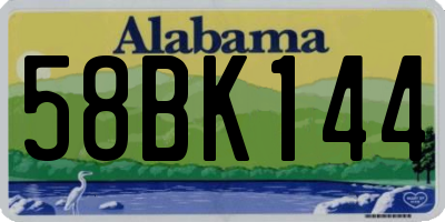 AL license plate 58BK144